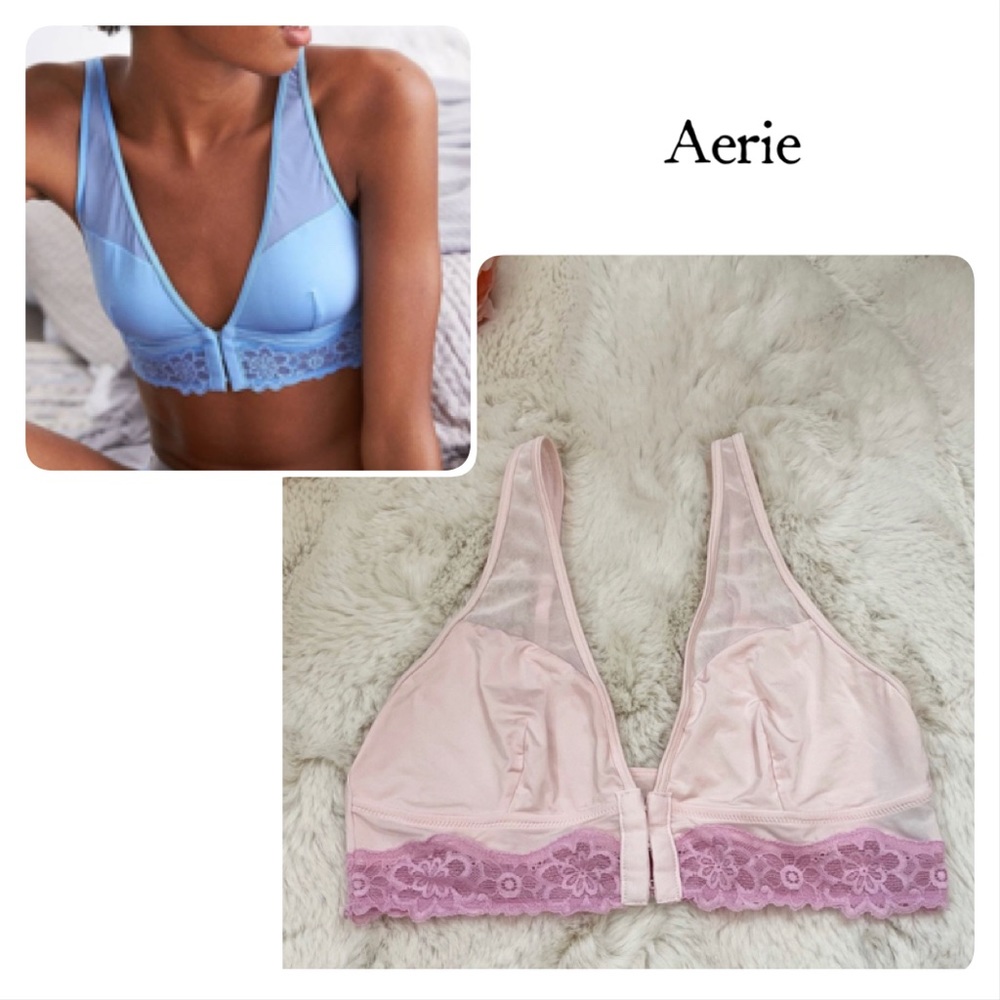 RARE Aerie Corset-Style Bralette With Front Hook Closure Size M